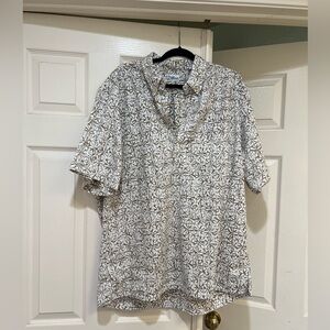 VNTG Reyn Spooner Hawaiian Polo Shirt Brown/cream Aloha Leaves Camp Men Sz XXL